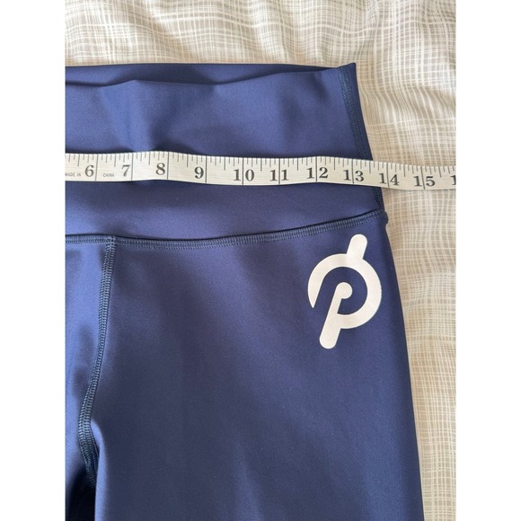 Peloton Blue And Yellow Workout Leggings Size L Compression High Waist A114 - Picture 5 of 8